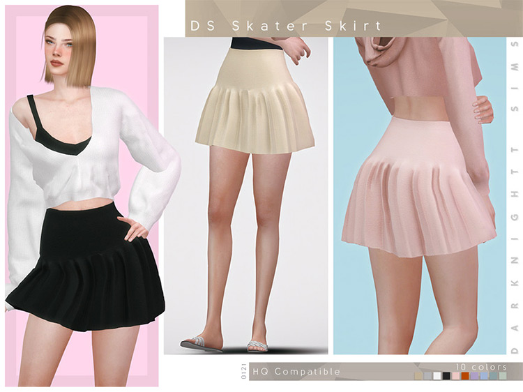 DS Skater Skirt by DarkNighTt / Sims 4 CC