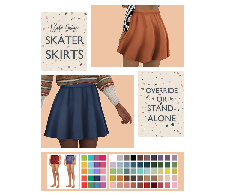 BG Skater Skirts Default Replacement/Override / TS4 CC