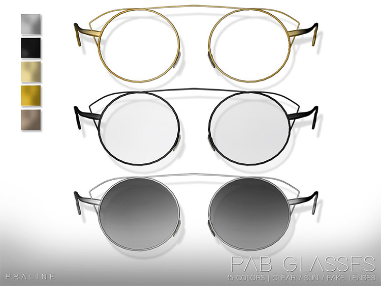 PAB Rounded Glasses / Sims 4 CC