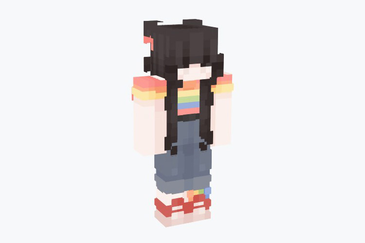 minecraft girl skins with rainbow hair