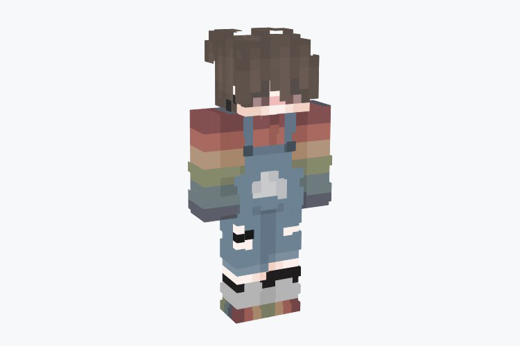 Rainbow and Overalls (Boy) Skin For Minecraft