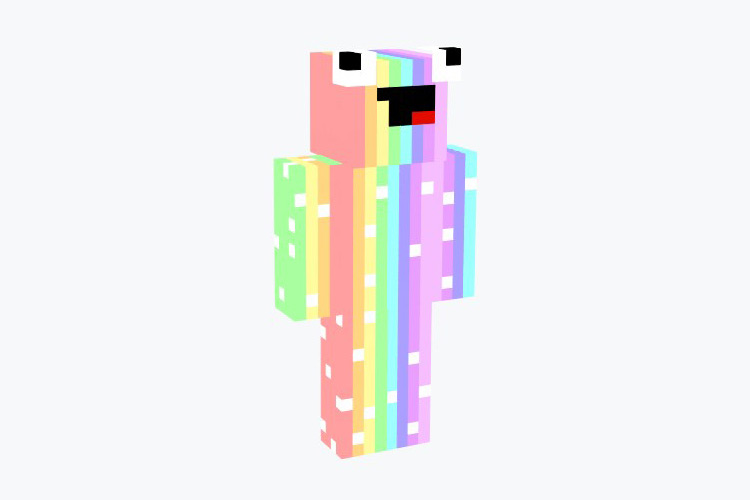 Derp Face Rainbow Skin For Minecraft