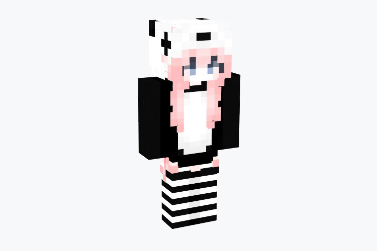 E-girl Panda Onesie Skin For Minecraft
