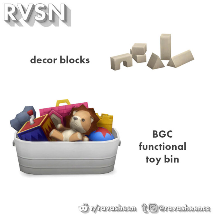 Functional Toy Bin by ravasheen Sims 4 CC