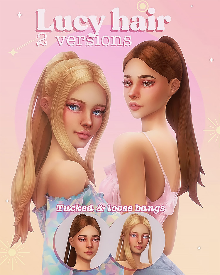 Lucy Hair (2 Versions) / Sims 4 CC