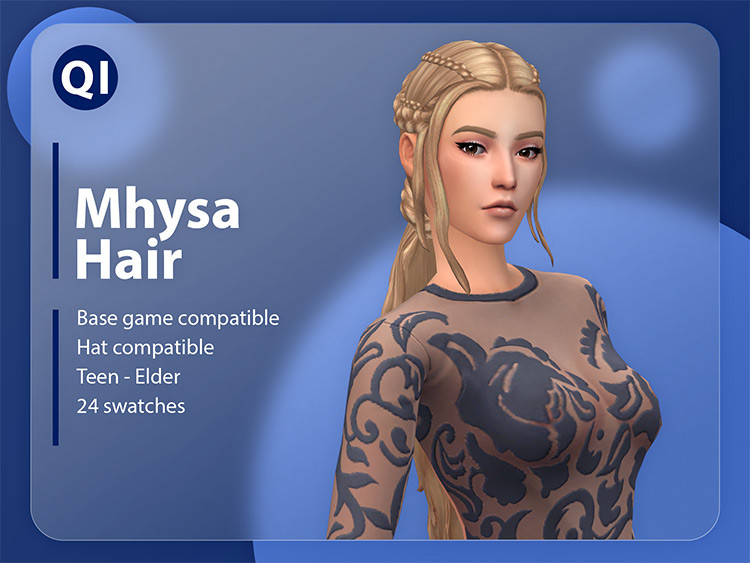Mhysa Hair / Sims 4 CC