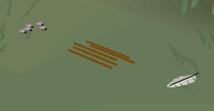 Steel arrowtips, arrow shafts, feathers / OSRS