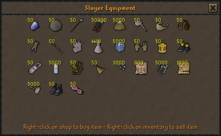 Slayer Master shop / OSRS