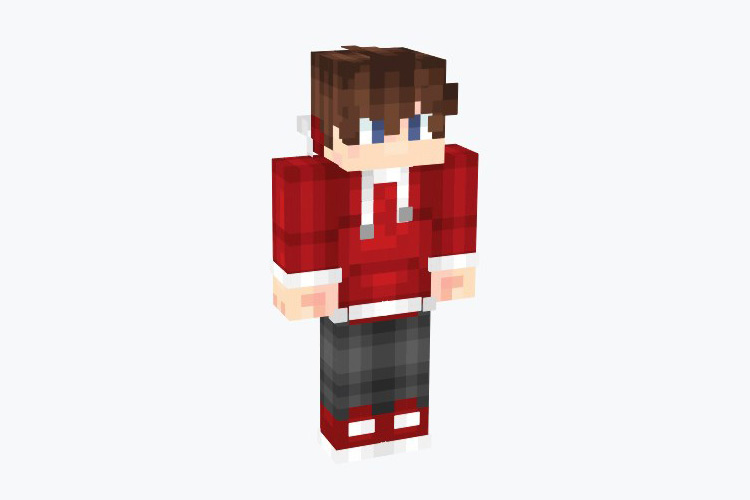 Red Hoodie Boy Minecraft Skin