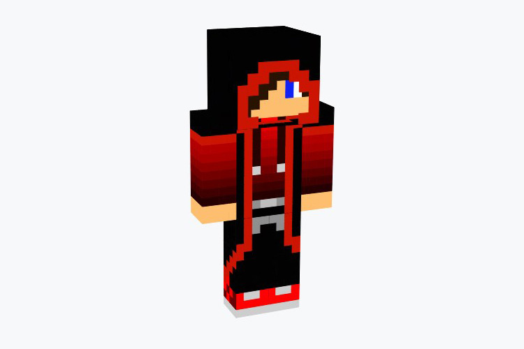 Red & Black Hoodie (Boy) Skin For Minecraft