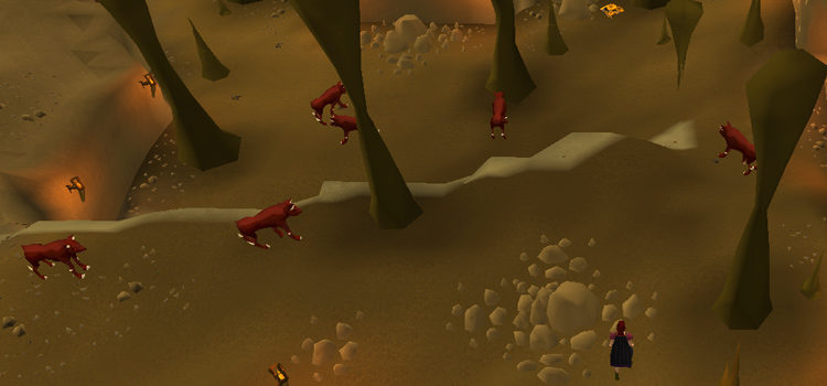 Hellhounds in Taverly Dungeon (OSRS)