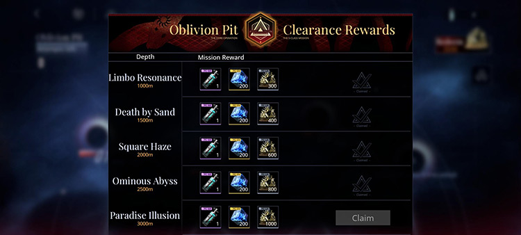 Oblivion Pit (Clearance Rewards) / Path To Nowhere