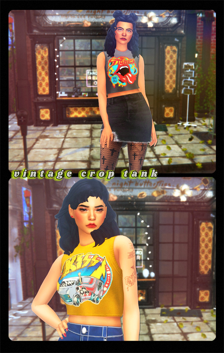 Vintage Crop Tank / Sims 4 CC