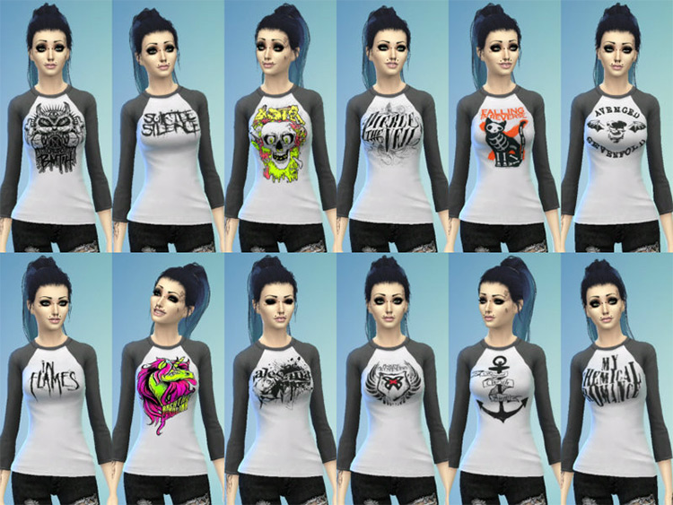 Baseball Band Shirts / Sims 4 CC