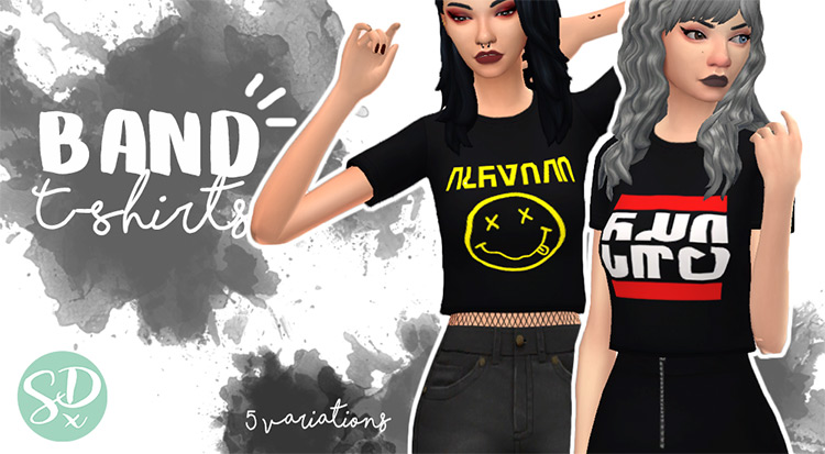 Sondescent Band T-Shirts / Sims 4 CC