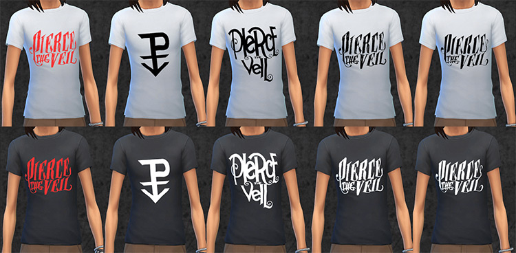 Pierce The Veil Band Tees / Sims 4 CC