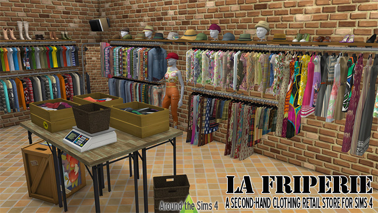 Second-Hand Clothing Store Clutter / Sims 4 CC