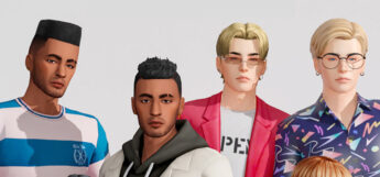 Male hair from the 1990s (TS4 CC)