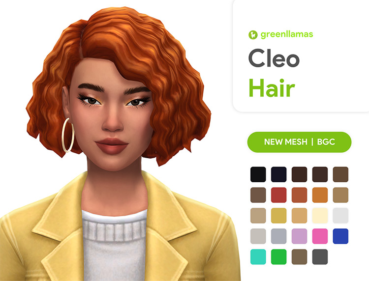 Cleo Hair (Short Female 1990s-style Hair) / Sims 4 CC