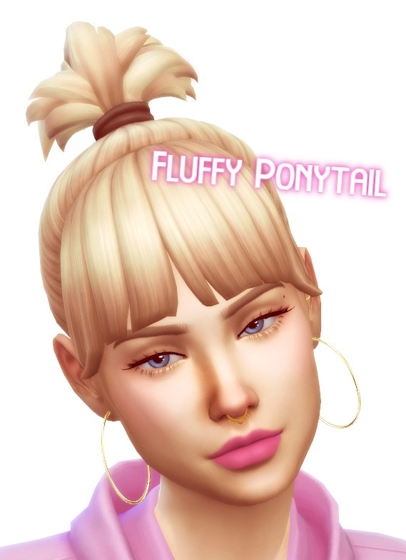 Fluffy Ponytail (RavenSims) / Sims 4 CC