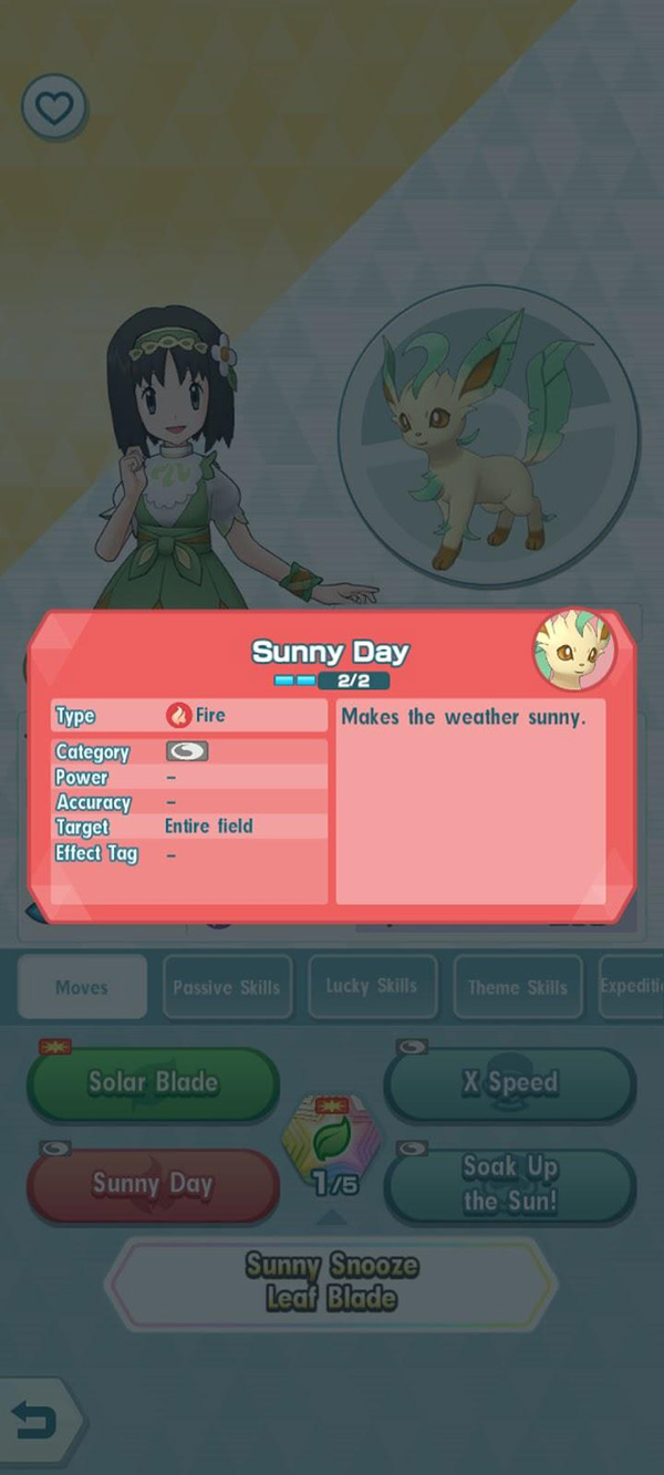 Sunny Day (Weather Skill) / Pokémon Masters EX