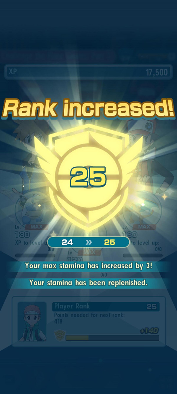 Rank Increased (Rank 24 to Rank 25) / Pokémon Masters EX
