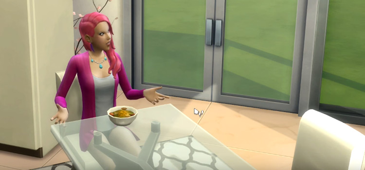 Girl sim with pink hair