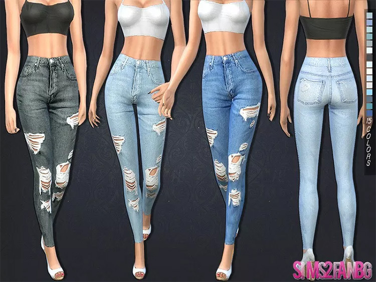 Ripped Skinny Jeans Sims4