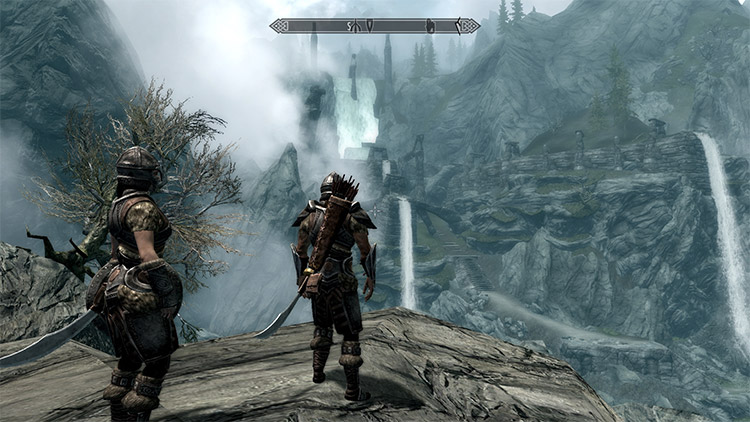 Distant LOD Waterfalls Modded in Skyrim