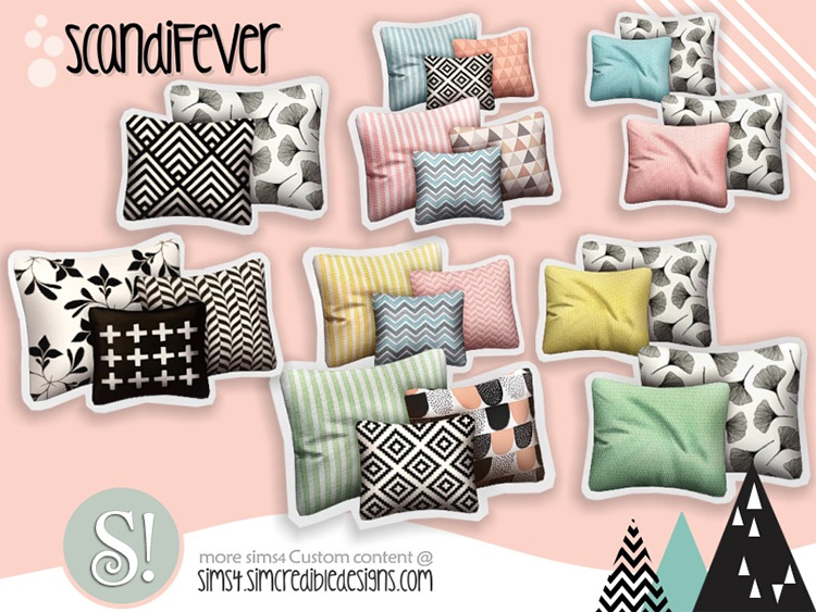 ScandiFever Cushions Sims 4 CC screenshot