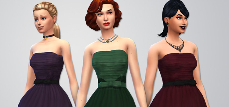 Pierre Balmain evening dress strapless design - TS4 CC