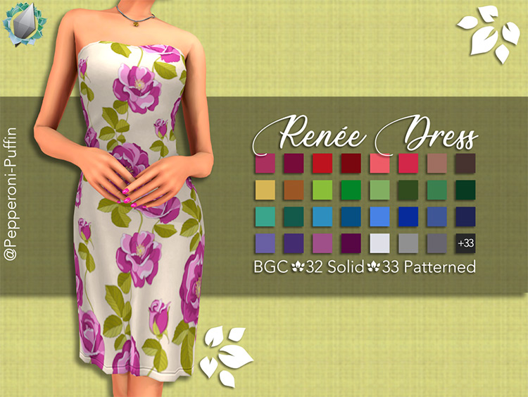 Renee Dress Sims 4 CC screenshot