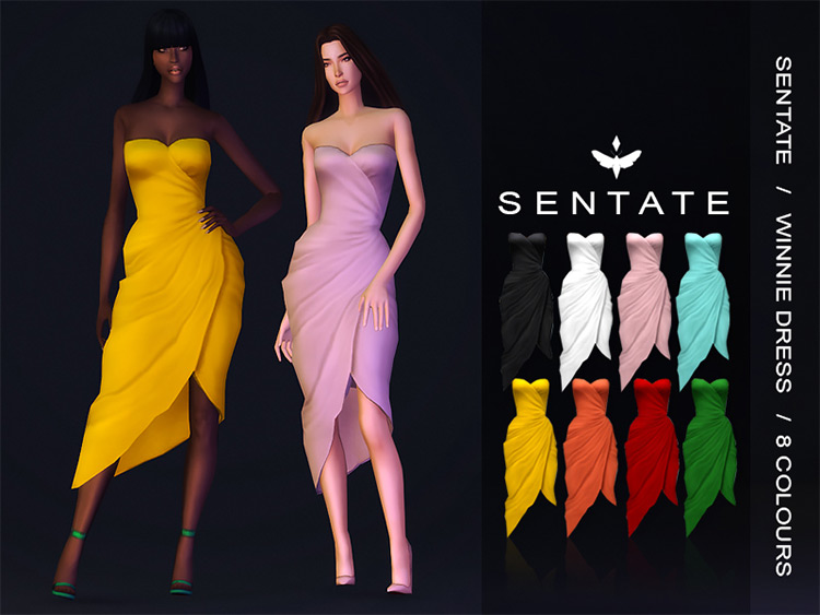 Best Sims 4 Strapless Dress CC  All Free    FandomSpot - 90