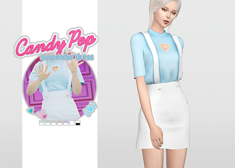 Candy Pop Suspender Dress TS4 CC