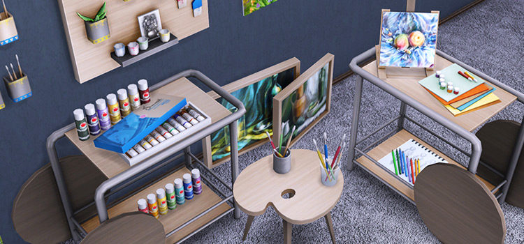 Sims 4 Art Studio Clutter CC Screenshot