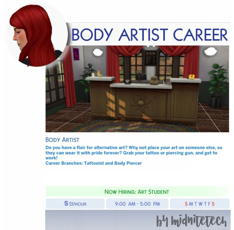 Body Artist Career Sims 4 CC