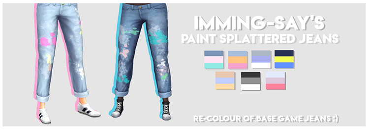 Paint Splattered Jeans TS4 CC