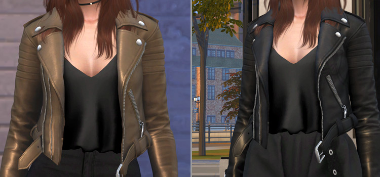 Sims 4 Girl Leather Jacket CC