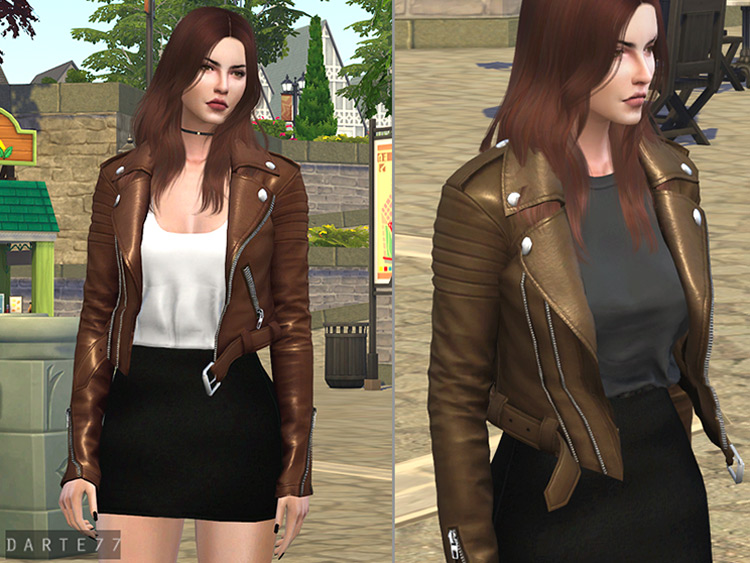 Best Sims 4 Leather Jacket CC  Male   Female    FandomSpot - 2