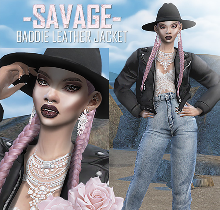 Baddie Leather Jacket Sims 4 CC