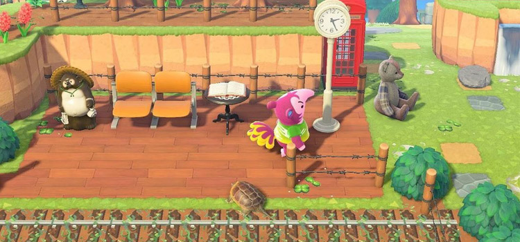 Train Station Design with Snooty Anteater Villager in New Horizons