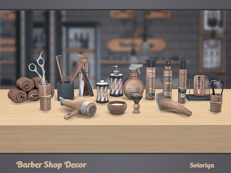 Soloriya’s Barber Shop Décor for Sims 4