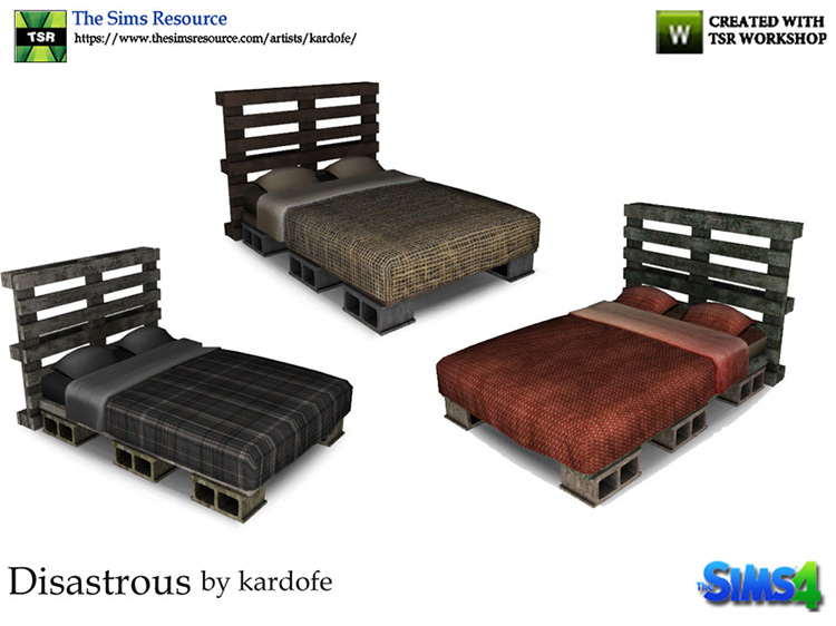 Sims 4 Pallet Bed CC