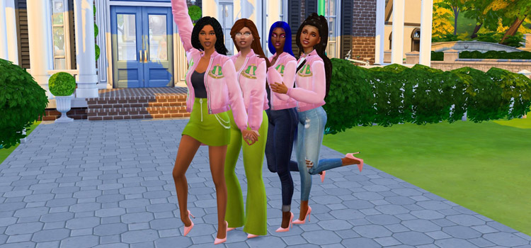 Sorority Student Girls in The Sims 4