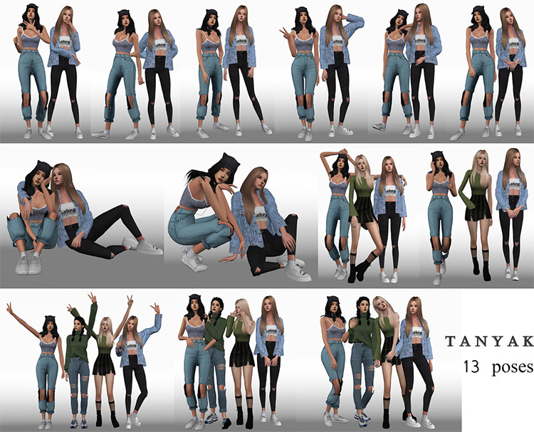 Only Girls Pose Pack for The Sims 4