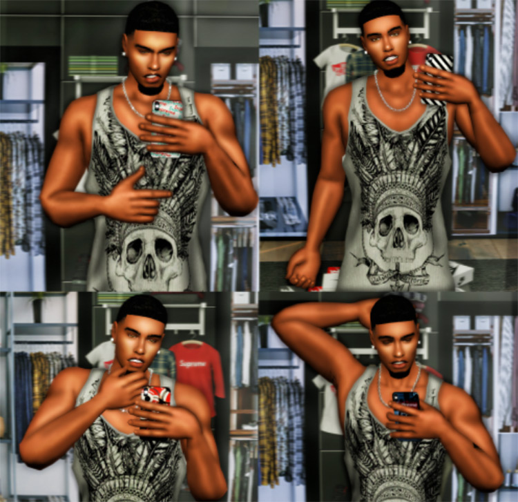 (LS) Selfie Poses & iPhone X Recolors by LispySimmer TS4 CC