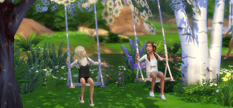 Little Kids on Swings in The Sims 4