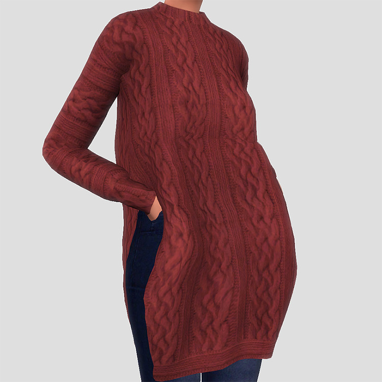 Long Side Cut Sweater TS4 CC