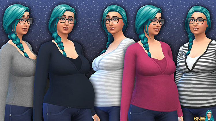 Maternity Basic Tops for Sims 4