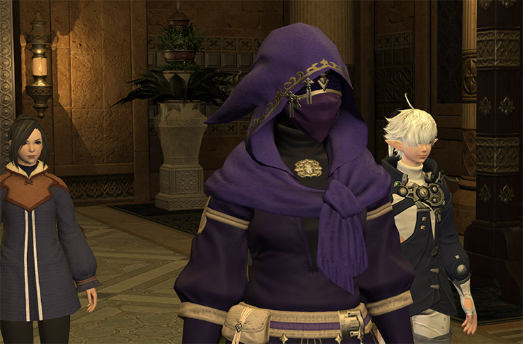 Yugiri's Purple Hood in FFXIV